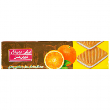 بیسکویت کرم دار پرتقالی شیرین عسل 120 گرمی